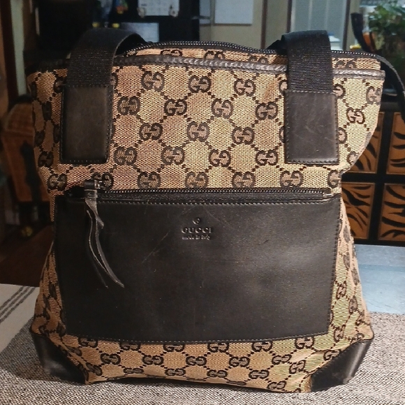 Gucci Monogram Canvas and Leather Tote Bag - Picture 1 of 16
